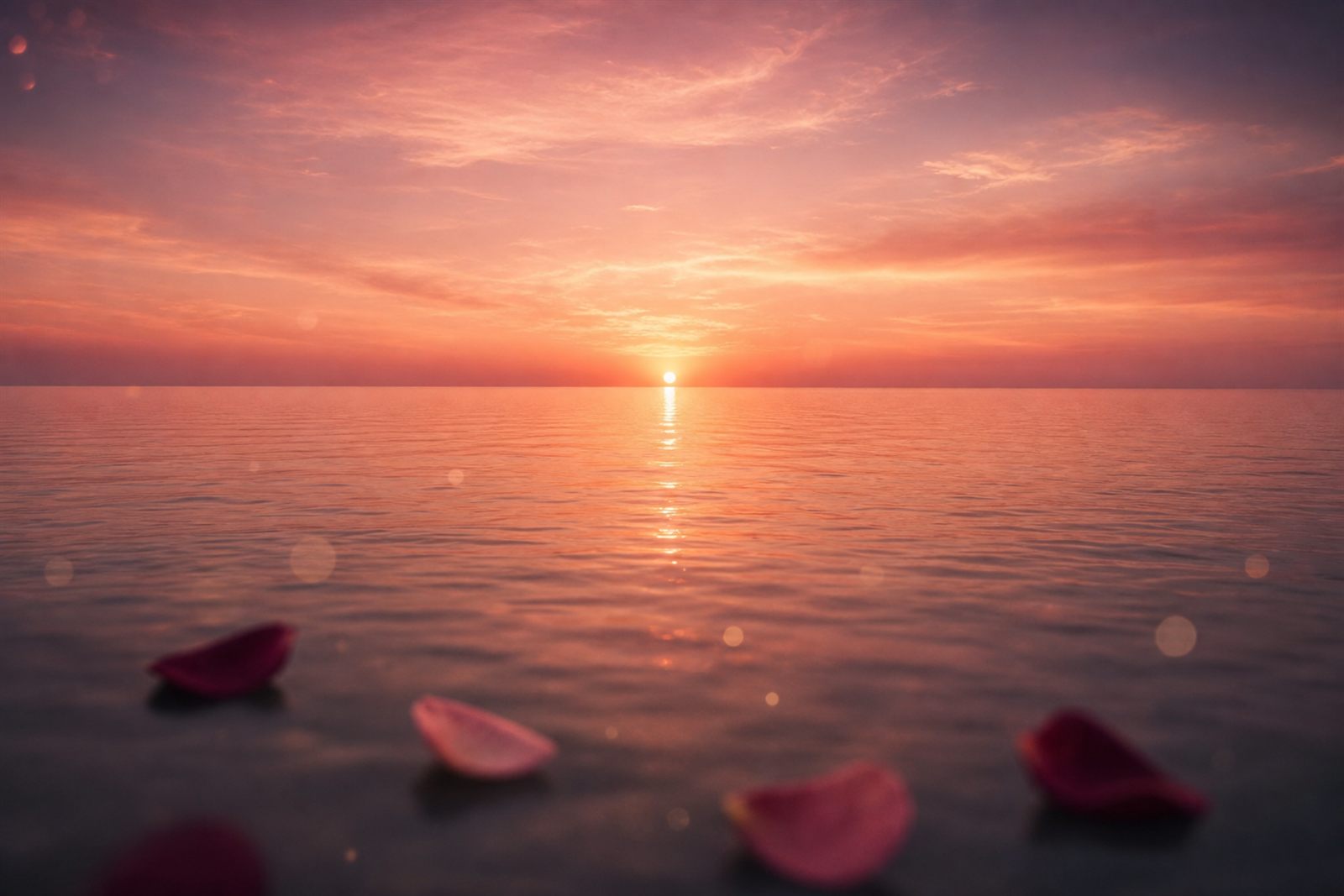 海から昇る朝日